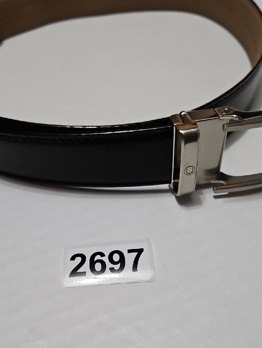 Nexbelt Classic Black Men's Leather Belt with Silver Buckle Size M - Picture 12 of 12